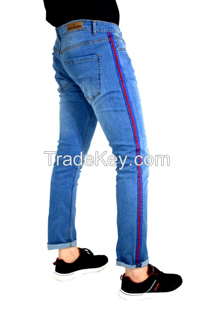 Blue Side Stripe Jeans