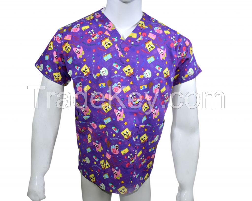 Nickelodeon scrub tops 