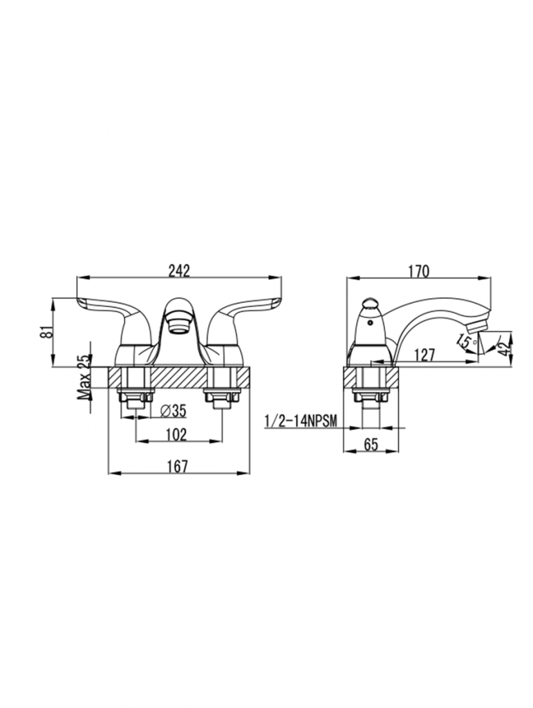 Two Handle Lavatory Faucet