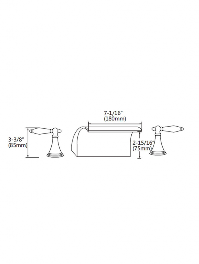 Two Handle Wide Spread Bath Faucet