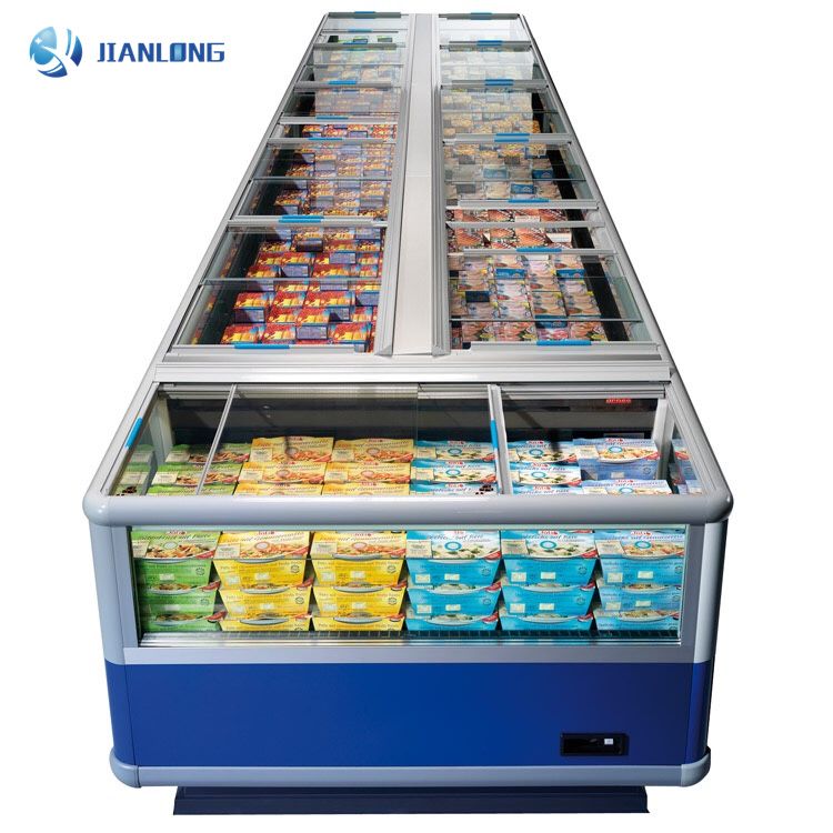 island freezer sliding glass door