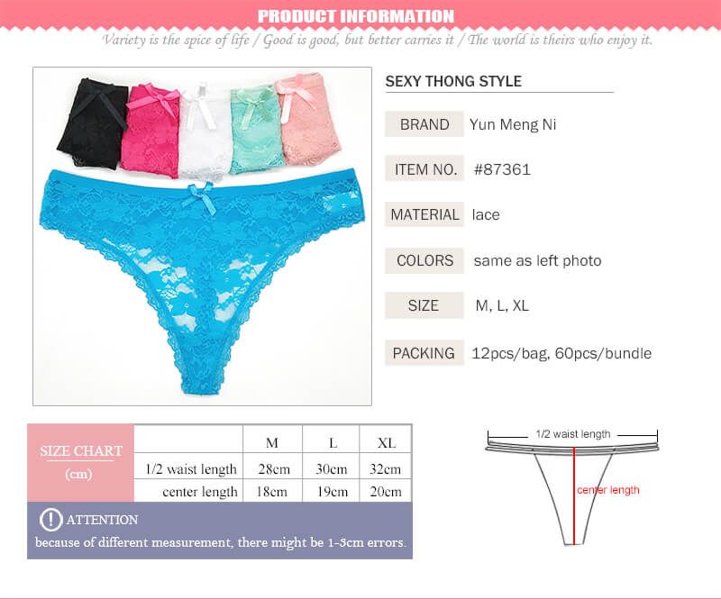 Yun Meng Ni Sexy Women Thongs Girls G-string Ladies Transparent Sexy L