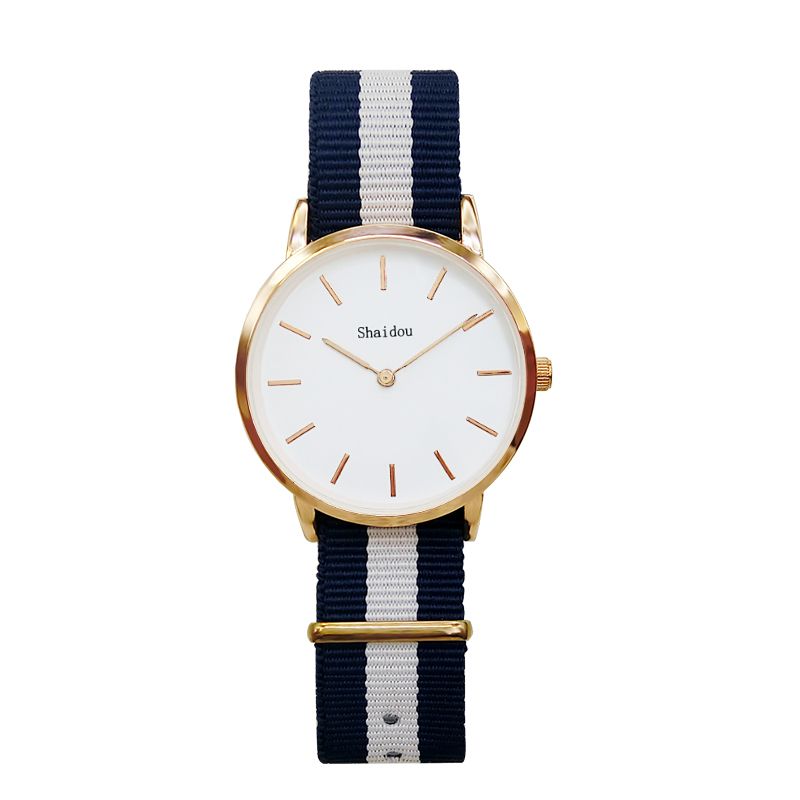  Girls'Watches, Students' Clean and Fresh Fashion, Korean Edition, Simple Retro-English Canvas Belt