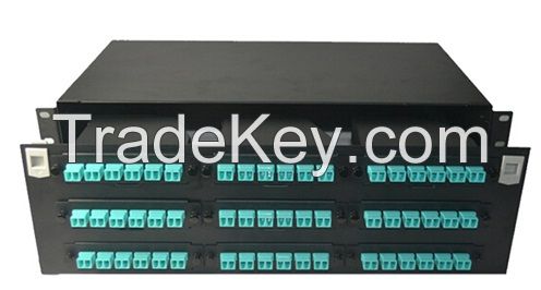 1U 96 Core MPO Rack Mount Patch Panel with MPO Cassette