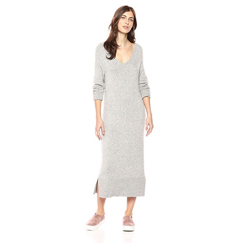 Women Custom Cashmere Wool Knit Long Sweater Dress 