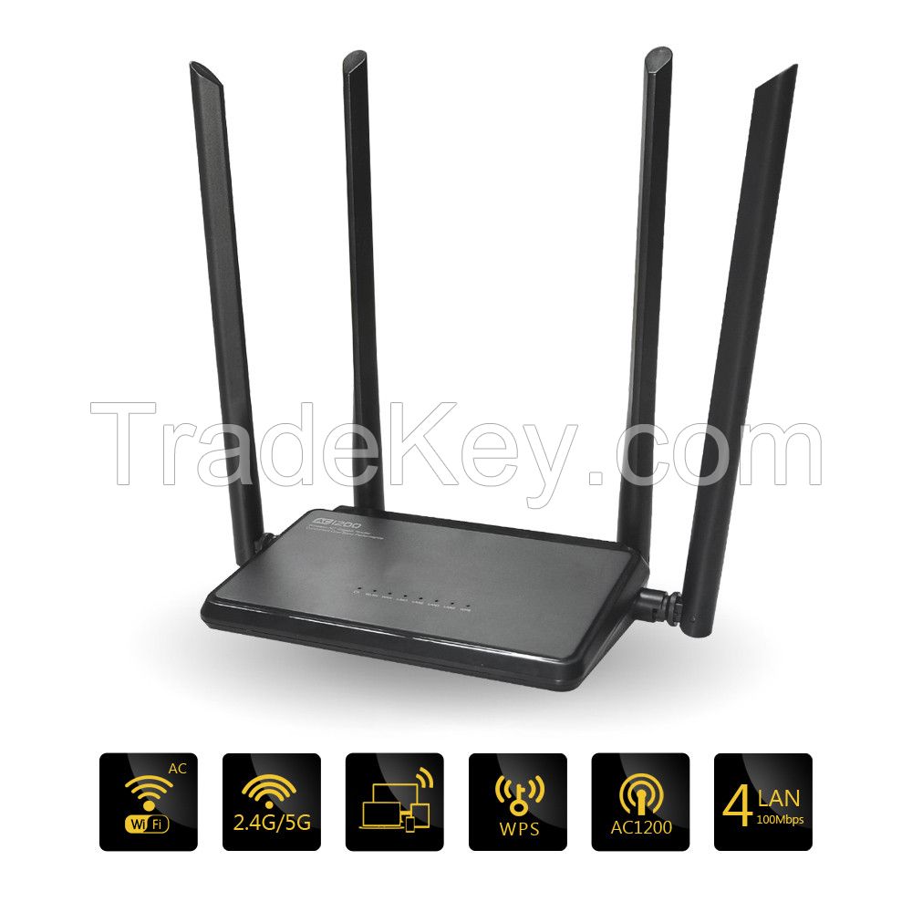 Winstars AC1200 Dual Band Smart WiFi Router Wireless AC 1200Mbps Router 300 Mbps (2.4GHz)+867 Mbps (5GHz) Guest Network 