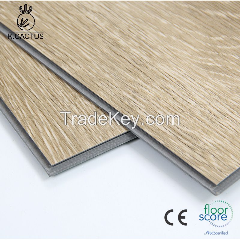 PVC Vinyl Floor Wood Surface Vinyl Plank Flooring with Click Design