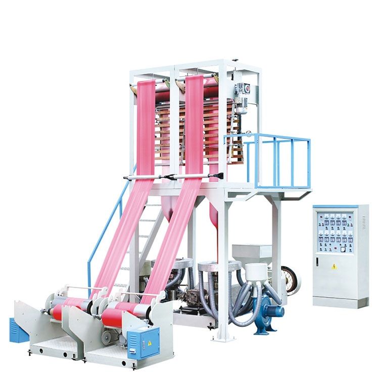 Single screw double head film blowing machine, PE film exrtruder price