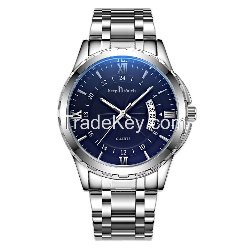 Wholesale Cheap Custom Logo men's quartz wrist Watches with steel band