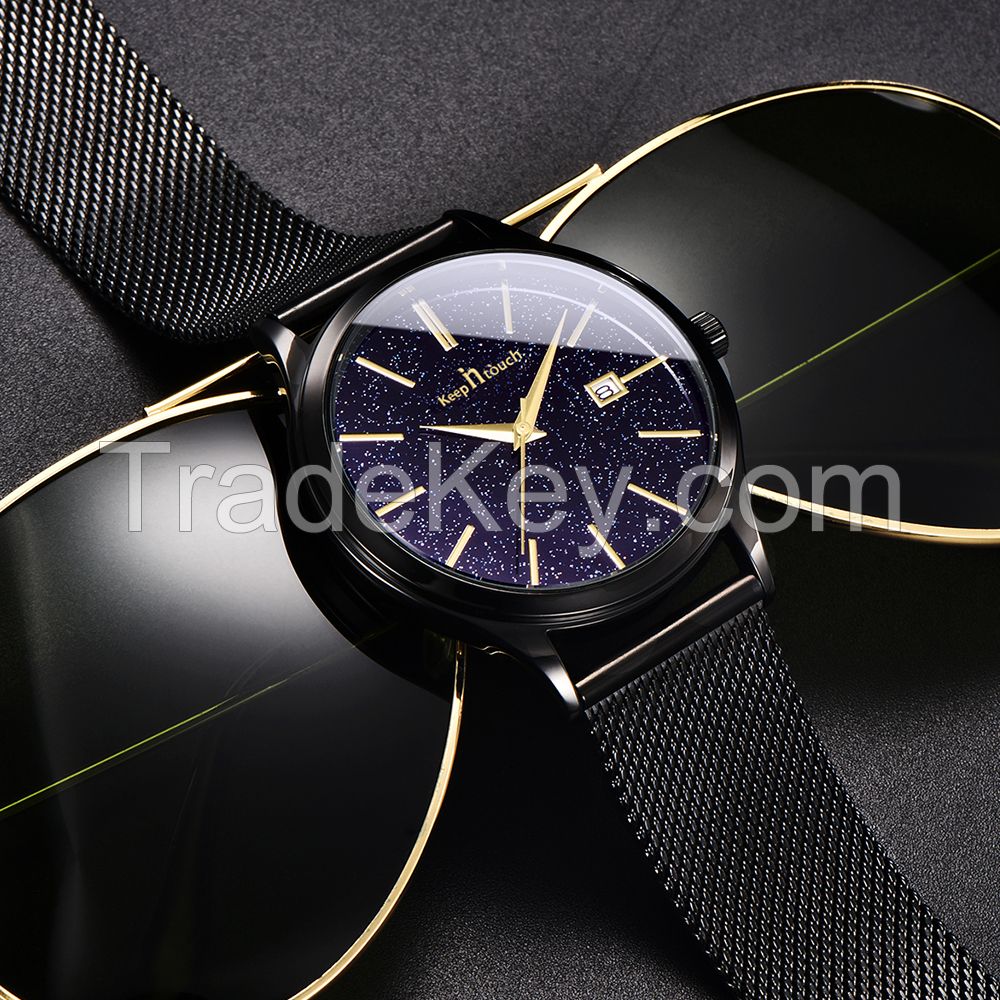 New Low-key Men's Quartz Wristwatch Minimalist Connotation Mesh Watch