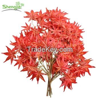 UV Resist plastic artificial autumn fall maple leaves for decoration