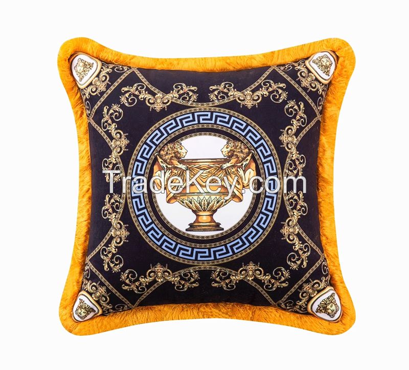 50cm Baroque Brand Medusa Designer Velvet Decorative Pillow Covers