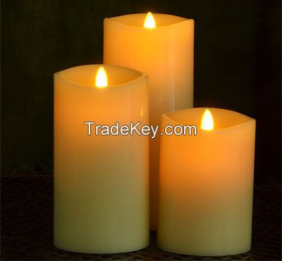 Led Flameless Moving Wick Led Pillar candles