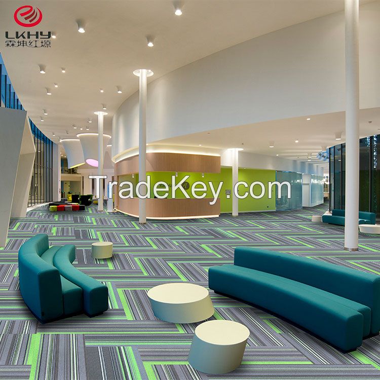 2019 hot design 100% Nylon PVC back carpet tile office home hotel using pvc floor carpet tiles factory