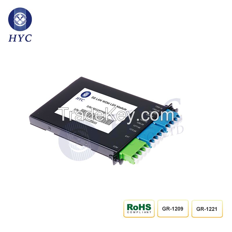 4CH 8CH LAN WDM Module for 5G Networks LGX Package Fiber Optic Passive CWDM DWDM