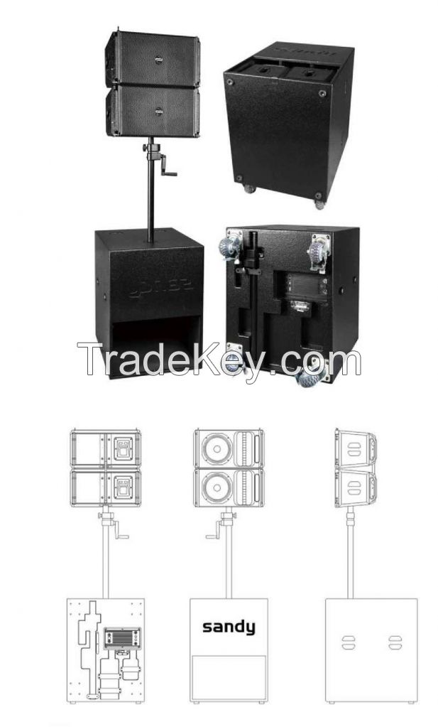 Combination packages professional audio system active line array speaker