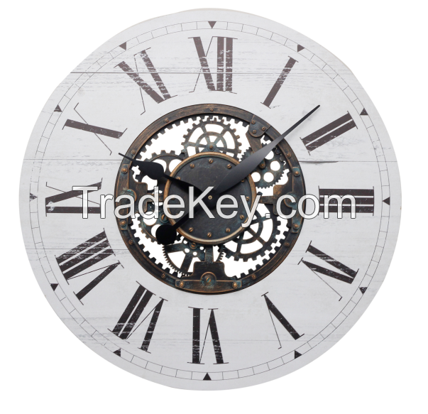 American style farmhouse large wood wall clock