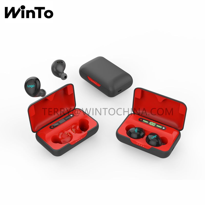 IPX7 Waterproof Bluetooth Earphone Touch Control Wireless Headphone with 2600mAh Charging Box