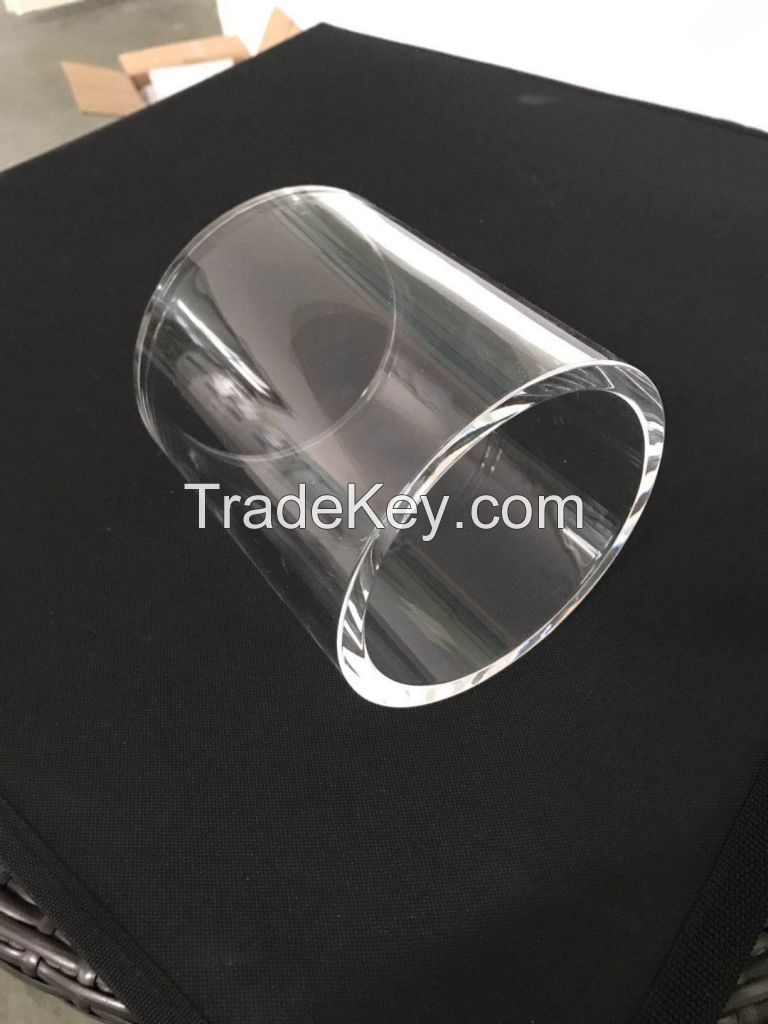 Large Clear quartz glass Tube Open End 