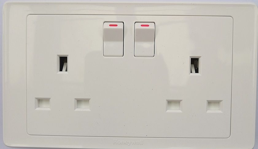 2G 13A switched socket branded with Honeywell