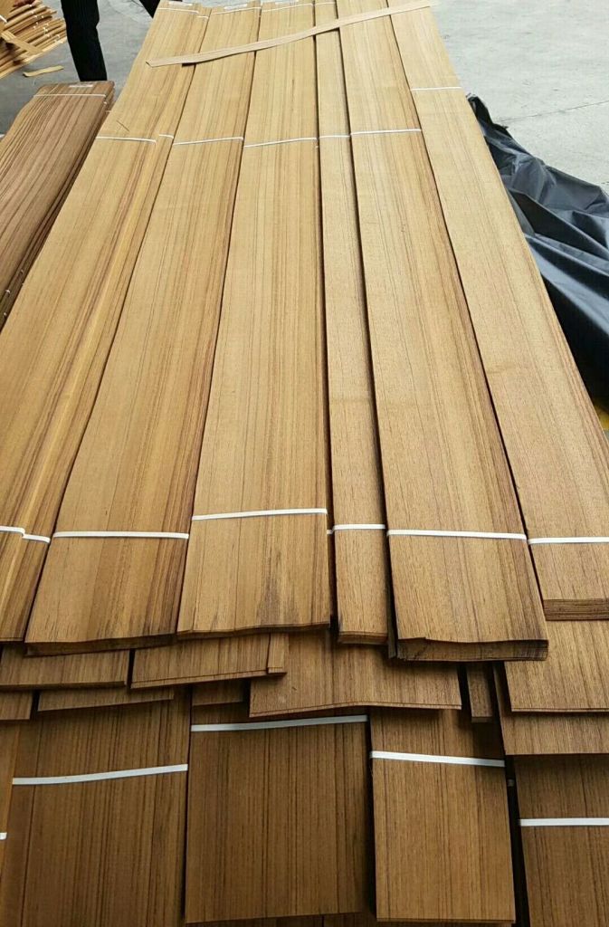 Teak Veneer Quarter Burma Teak Natural Veneers Teak Sliced Veneer for Interior Furniture Doors &amp; Plywood