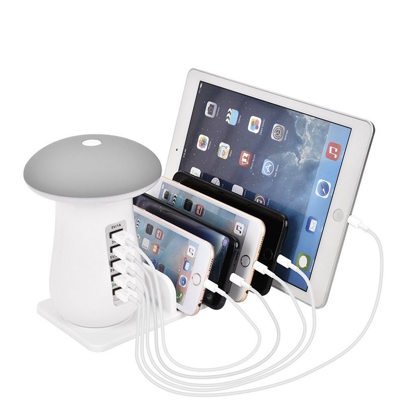 Tenee T-PC006 multi-port USB charger with Mushroom light