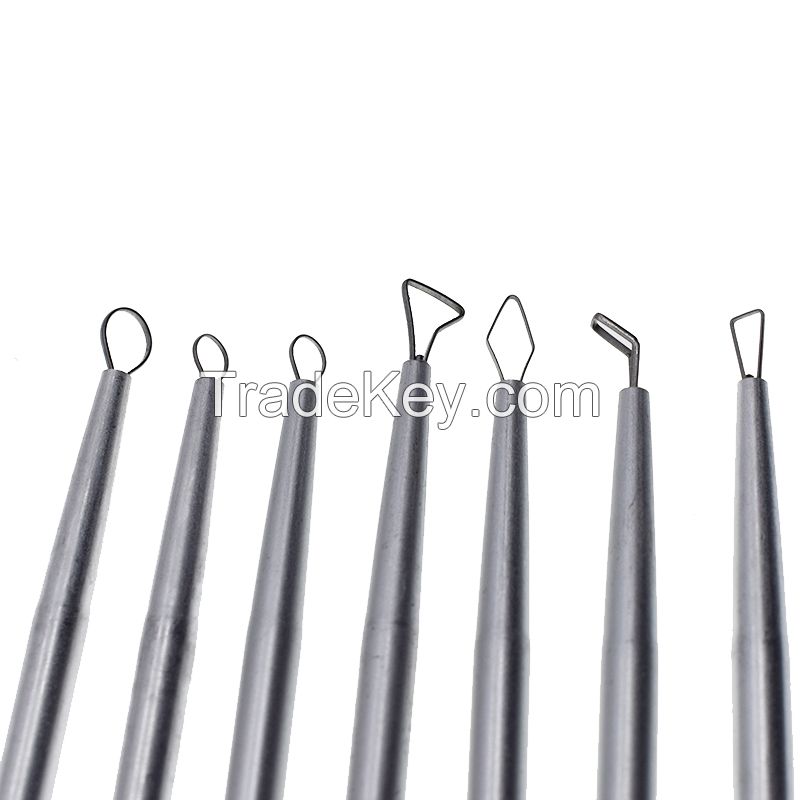 Stainless Steel Aluminum Polymer Clay Tools Pottery Ceramic Sculpting Tools Carving Wire End loop Ribbon Tools 14 head