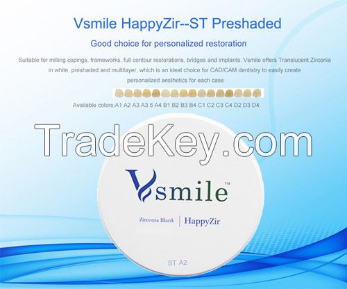 Preshaded ST\UT Dental Zirconia Ceramic Implants Blocks for Dental Lab