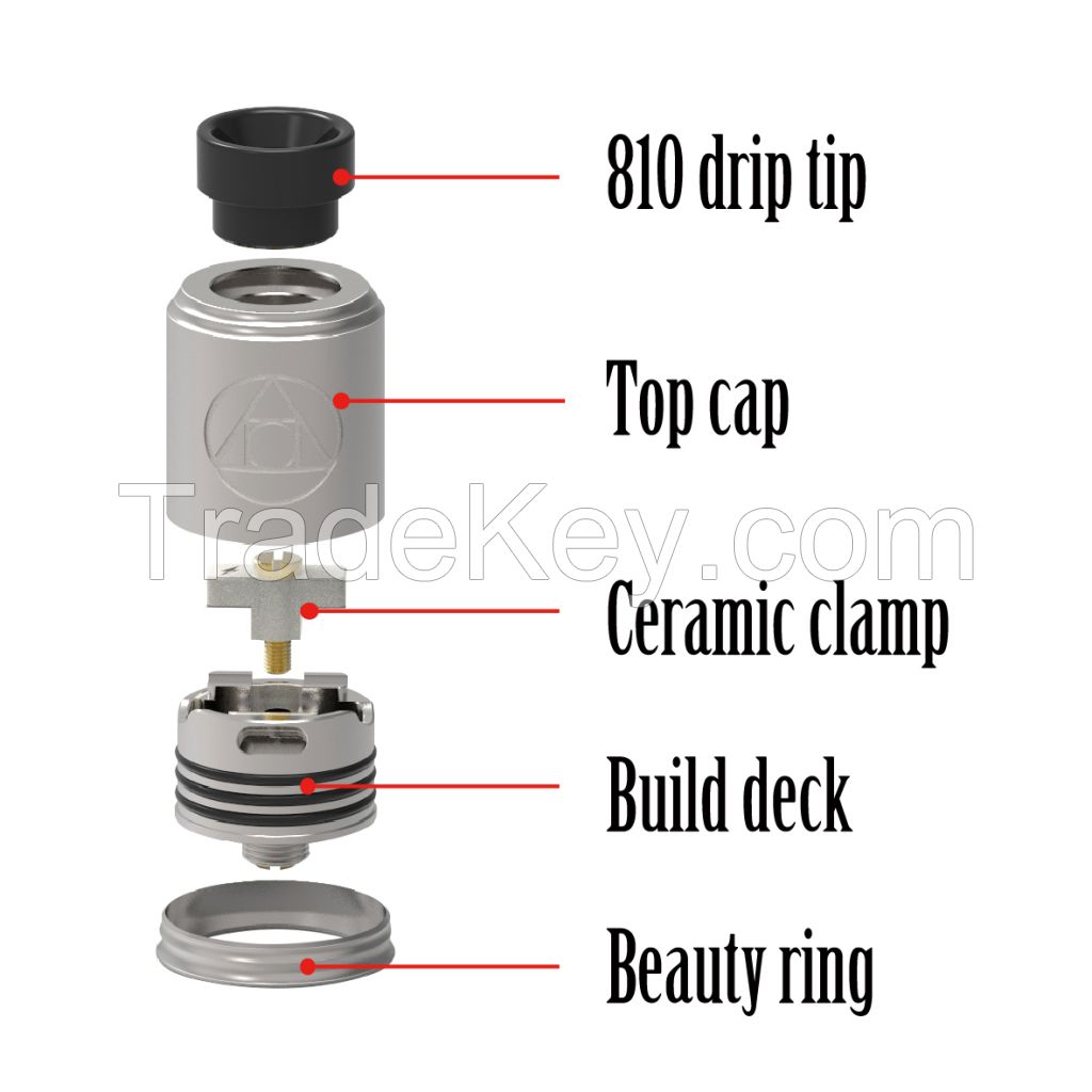 TOP Selling RDA ceramic clamp system build deck bottom bridged airflow collab stuff between Blitz and Suck My Mod