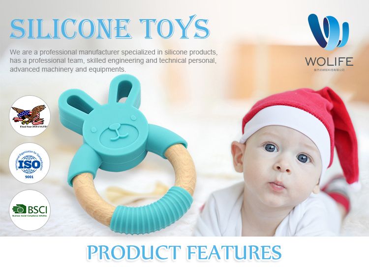 Wholesale Soft Baby Toy Teething Silicone Teether 