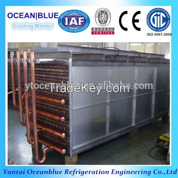 Double temperature evaporative condenser