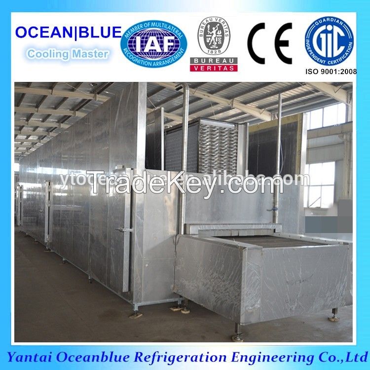 CE certification seafood freezing iqf tunnel blast freezer