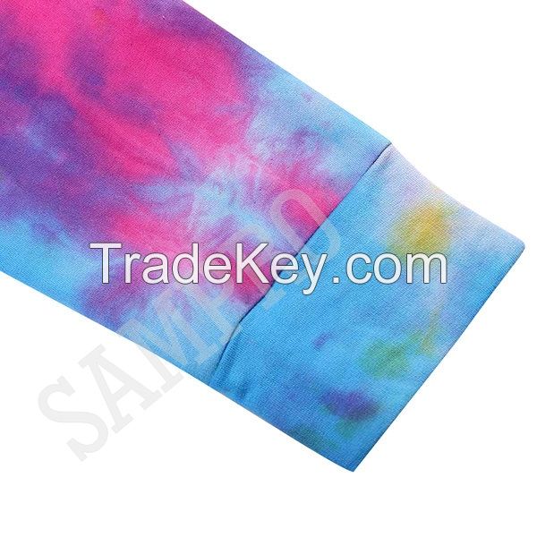 custom made Poly Cotton Tie dye hoodies 