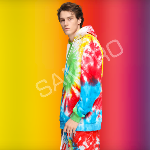 custom made Poly Cotton Tie dye hoodie short set