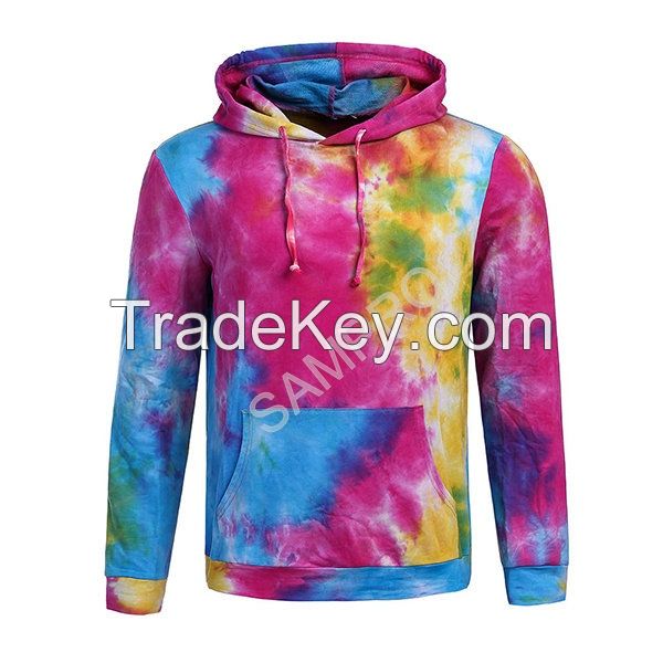 custom made Poly Cotton Tie dye hoodies 