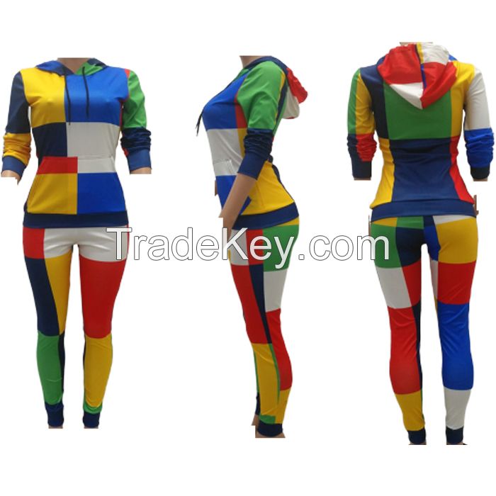 Colorful Pullover Sweatsuit Bulk Custom Tracksuit 