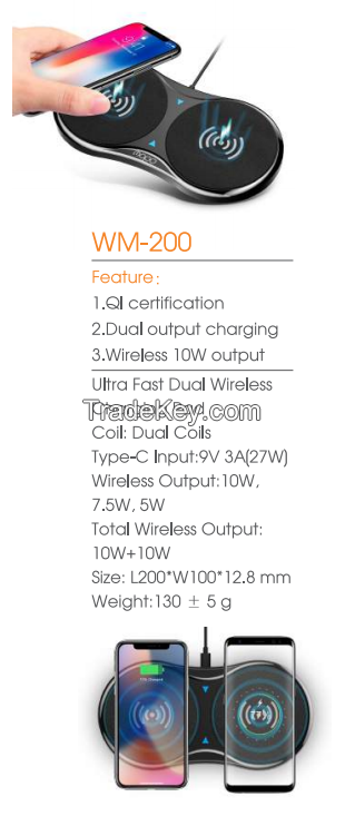 Wireless charger for mobile phones