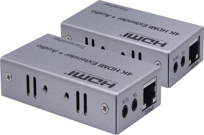 4K HDMI Extender 100m + Audio over cat5e/cat6   Features: