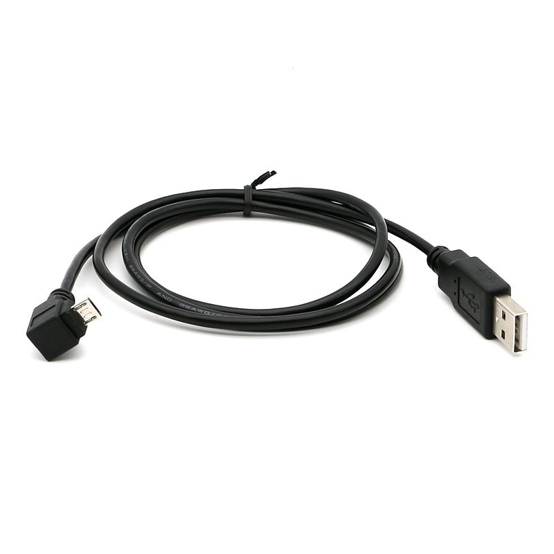 high speed bulk 10cm to 10 meter universal line power charge black new usb male to 90 degree up down angle micro data usb cable 