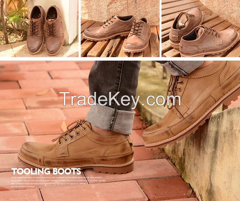 Autumn Martin Boots, Men's Leather Shoes, Men's Business Leisure Shoes,  Men's Lower Upper Laces, Retro Men's Shoes