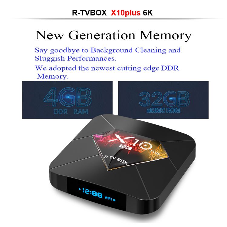 2019 R-TV BOX X10 PLUS Android 9.0 4GB 32GB 64GB set top box X10 plus Allwinner H6 2.4G wifi TV box