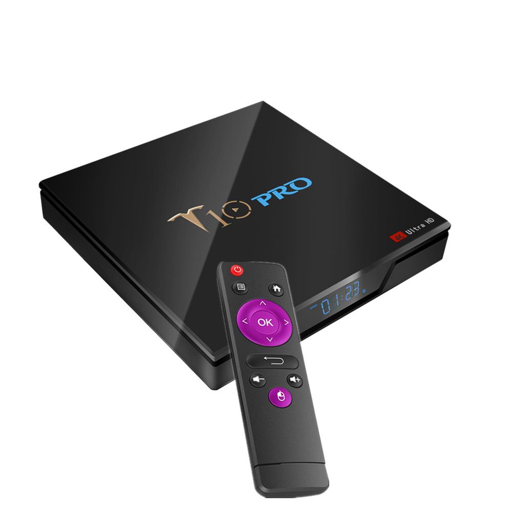 T10 PRO Android TV BOX Amlogic S905x2 4G/64G Smart TV Box 2.4G+5G WIFI 100M LAN Set-Top Box