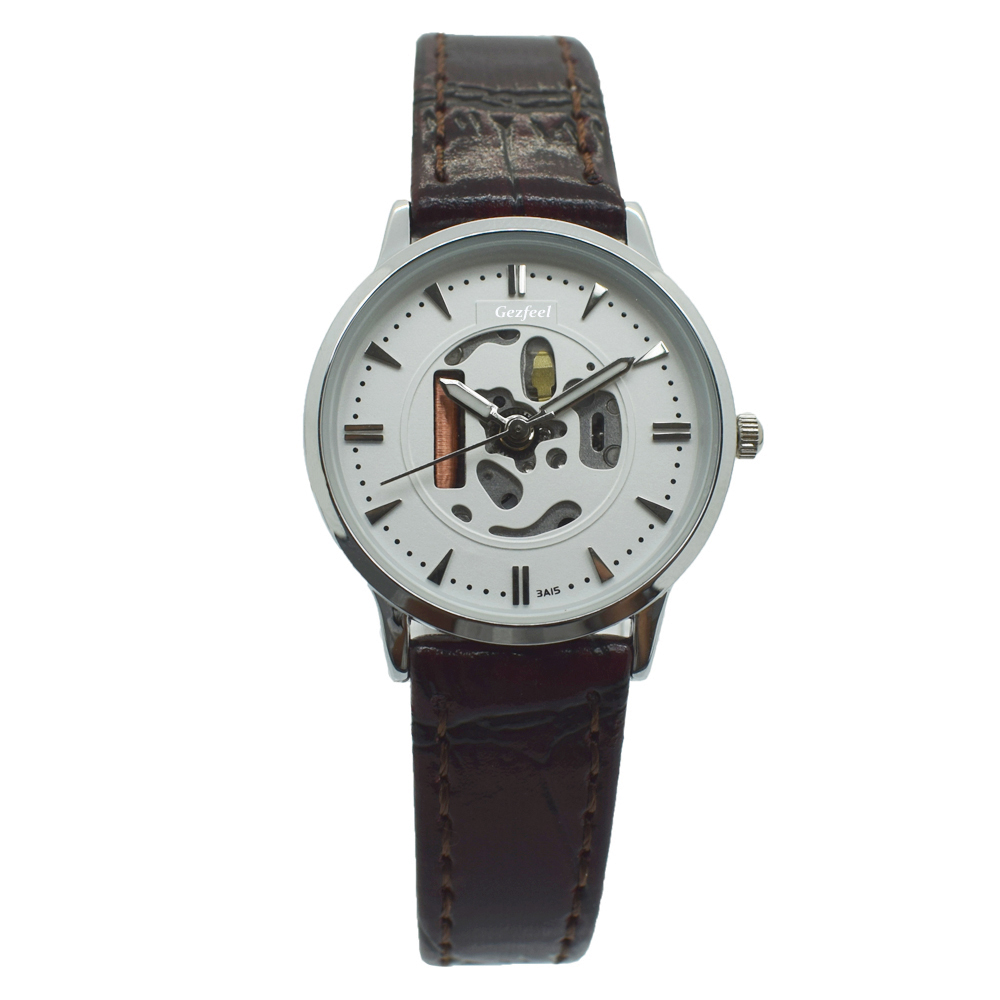 Own Brand Dial Genuine Leather Strap Japan Movement Quartz Stainless Steel Watch