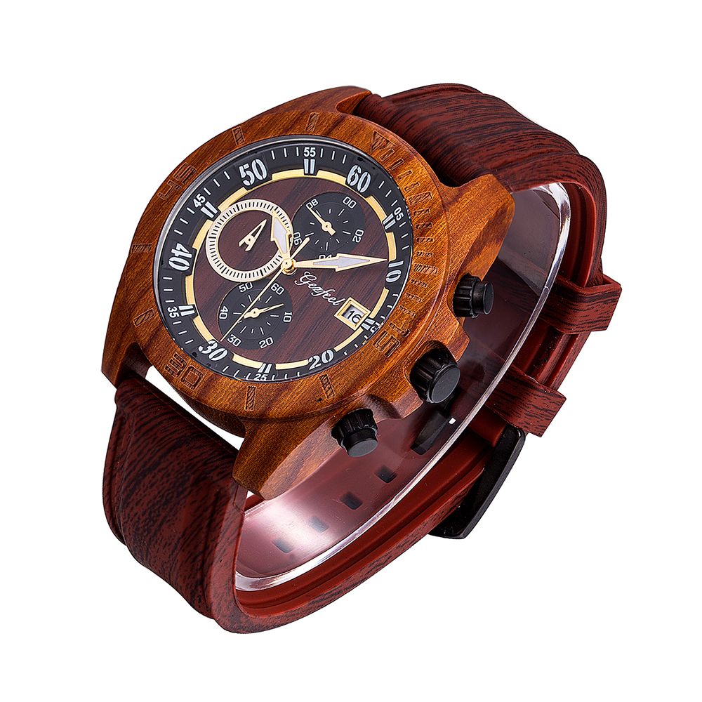 Custom Brand OEM Luxury Sport Handmade Chronograph Wooden Watch