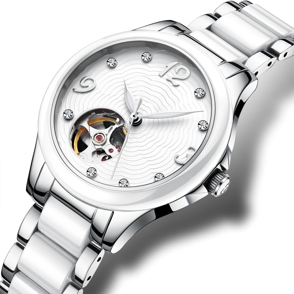 wholesale price luxury stainless steel 316 watch women's mechanical watch ceramics Band