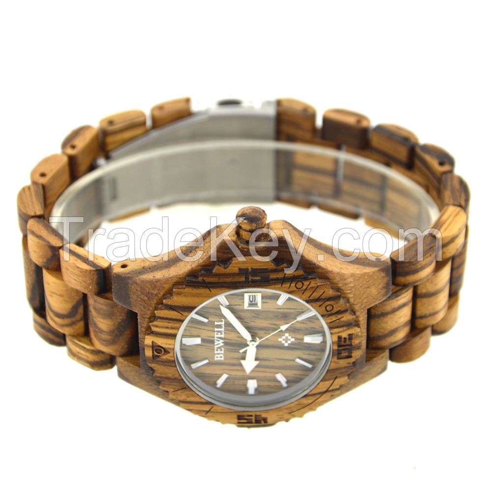 Custom Logo Japan Movt Wooden Gift Quartz Men Wooden Wristwatches 