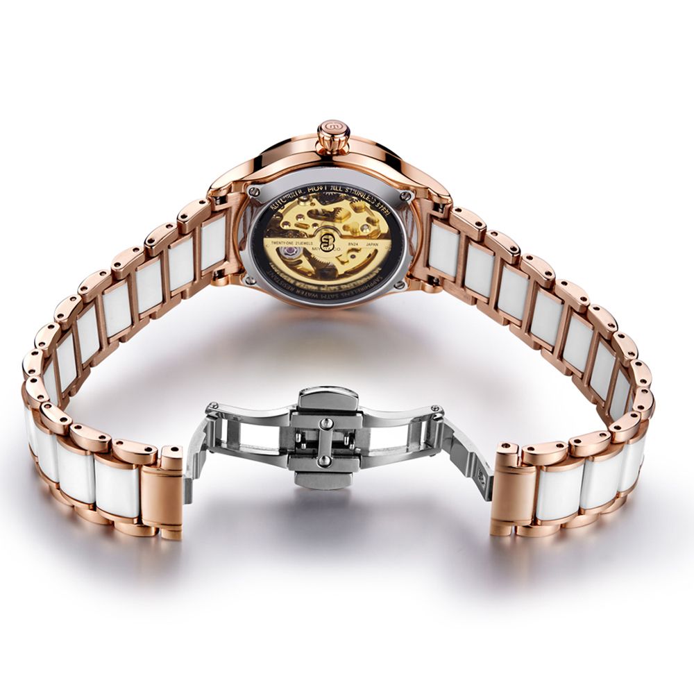 OEM Womans Wrist Watches Automatic Mechanical Wrist Watch Stainless Steel Watch 