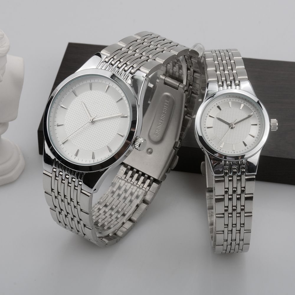 Ultra Thin Stainless Steel couple watch more time quartz watch