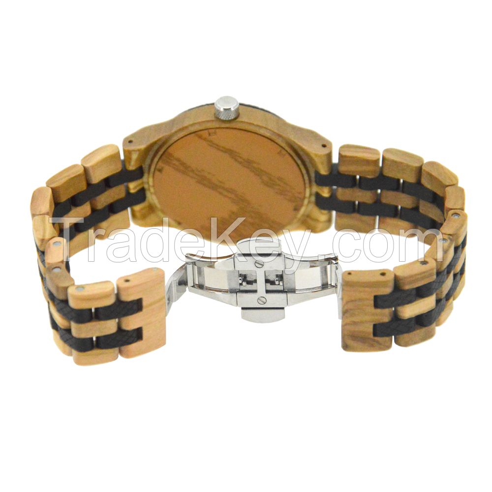 Factory Direct Sale OEM 3 Atm Water Resistant Automatic Wooden Wrist Watch