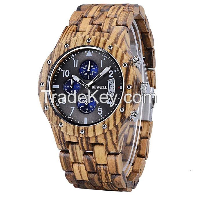 Online Shopping Custom New Design Top-Selling Private Label Wooden Male Chronograph Wooden Watches 